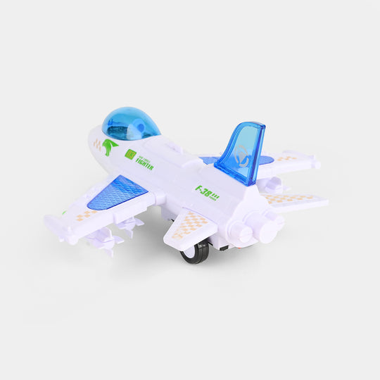 Electric Bump & Go Toy Jet with Light & Music