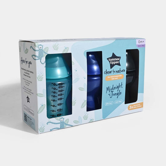 Closer to Nature Midnight Jungle Baby Bottles – 260ml (Pack of 3)