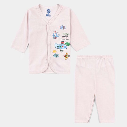 Infant Unisex Night Suit-M Chest Pink |12-18M