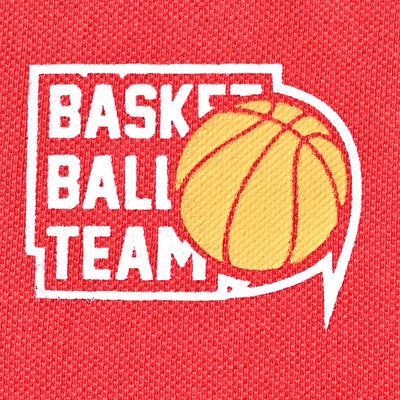 Boys Cotton PK Polo Basket Ball-HR.Red