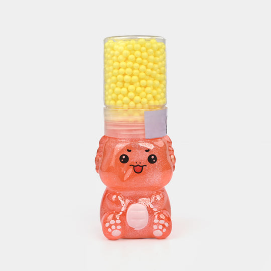 Cute Bear Slime Jar with Foam Beads