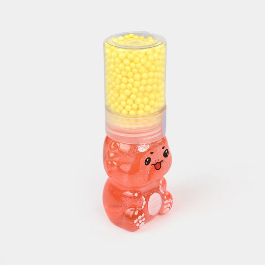 Cute Bear Slime Jar with Foam Beads