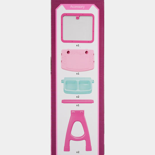 2-in-1 Beautiful Vanity Set & Drawing Board Easel