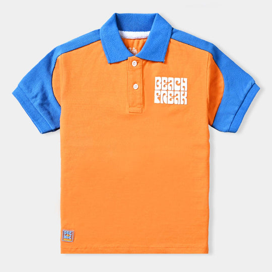 Boys Cotton PK Polo Beach Break-B.Marigold