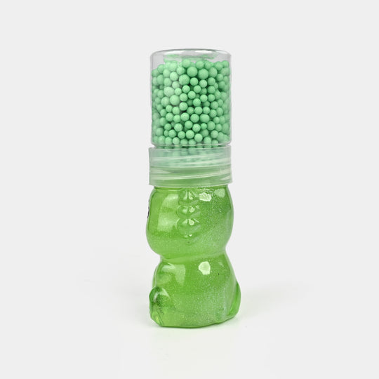 Cute Bear Slime Jar with Foam Beads