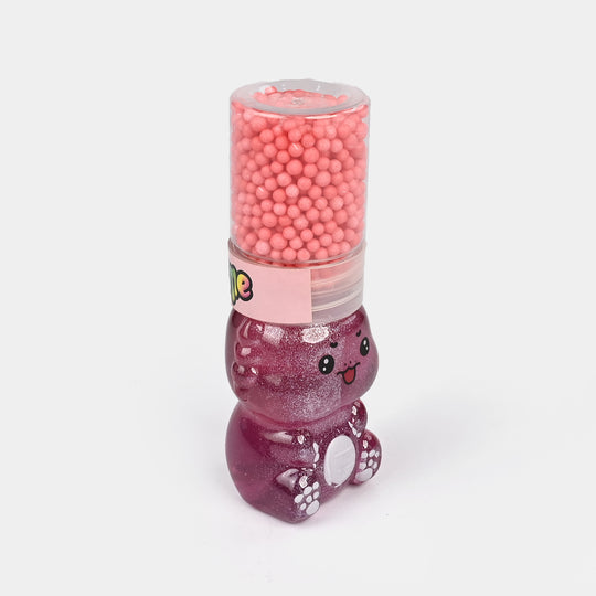 Cute Bear Slime Jar with Foam Beads
