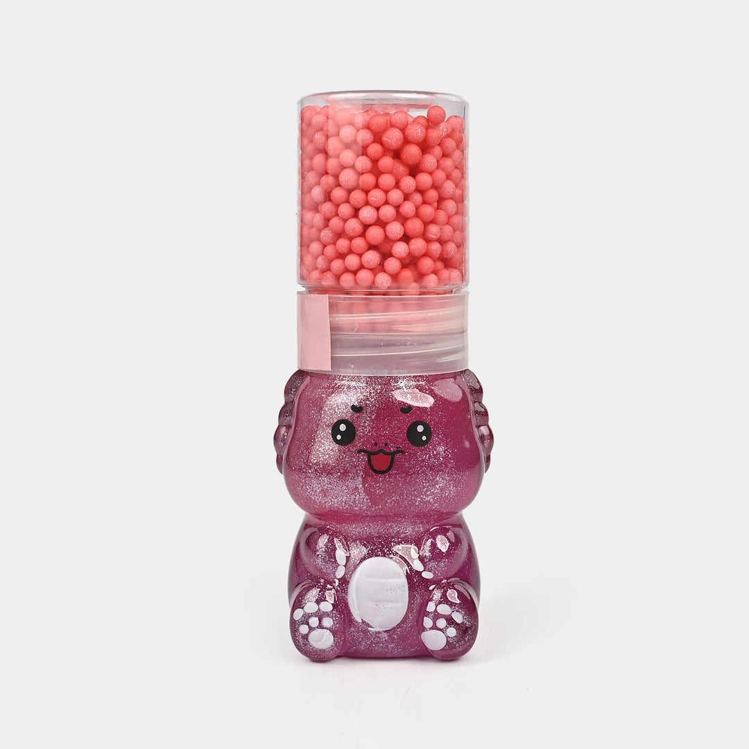 Cute Bear Slime Jar with Foam Beads