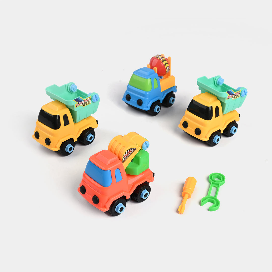 4-in-1 Take-Apart Construction Vehicle Toy Set | Build and Play Fun