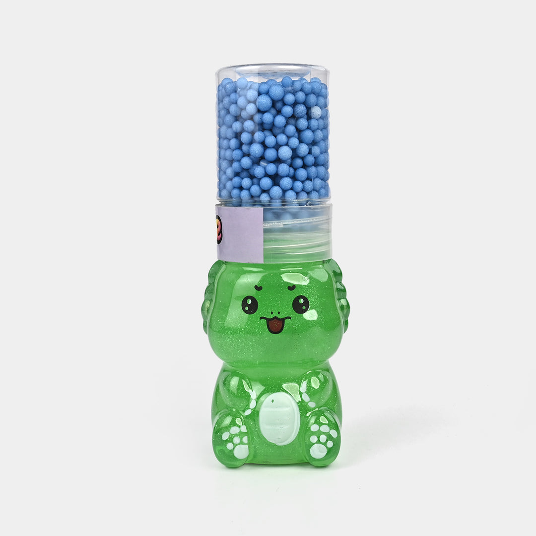Cute Bear Slime Jar with Foam Beads