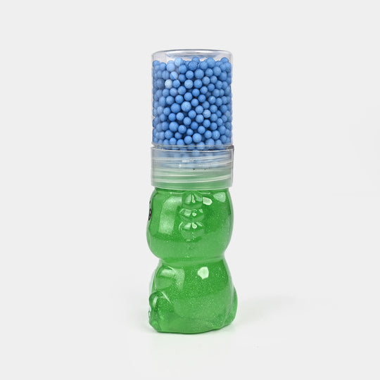 Cute Bear Slime Jar with Foam Beads