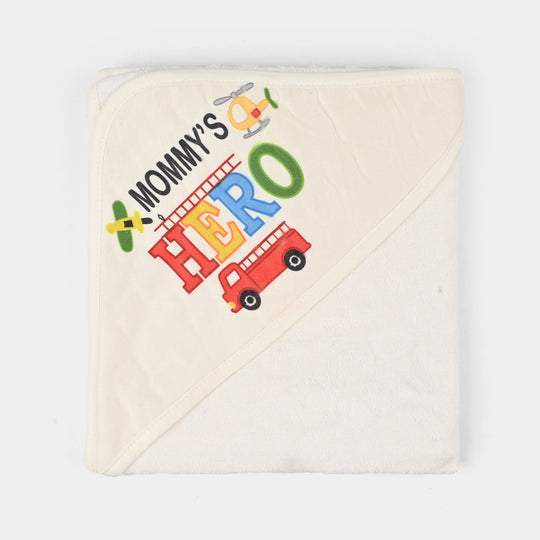 Bath Towel White Print Momys Hero