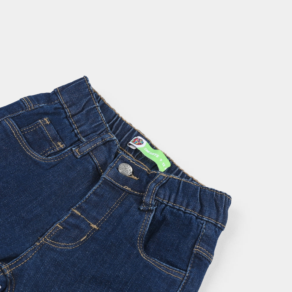 Infant Boys Denim Stretch Pants (Wild) - Dark Blue