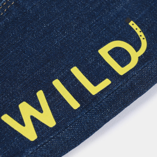 Infant Boys Denim Stretch Pants (Wild) - Dark Blue