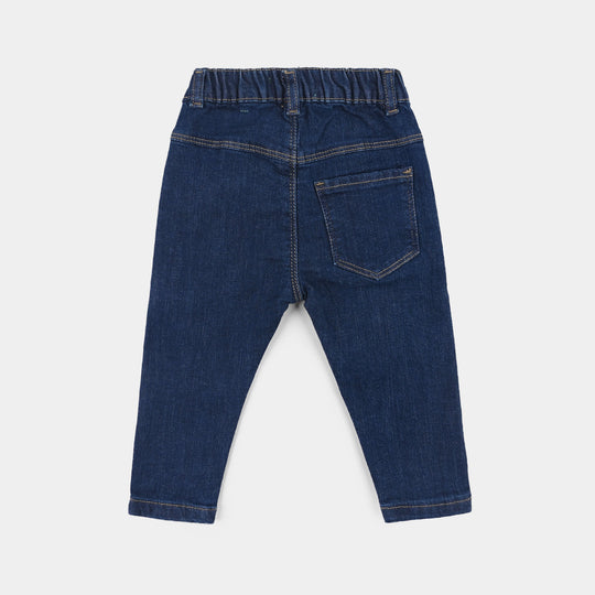 Infant Boys Denim Stretch Pants (Wild) - Dark Blue