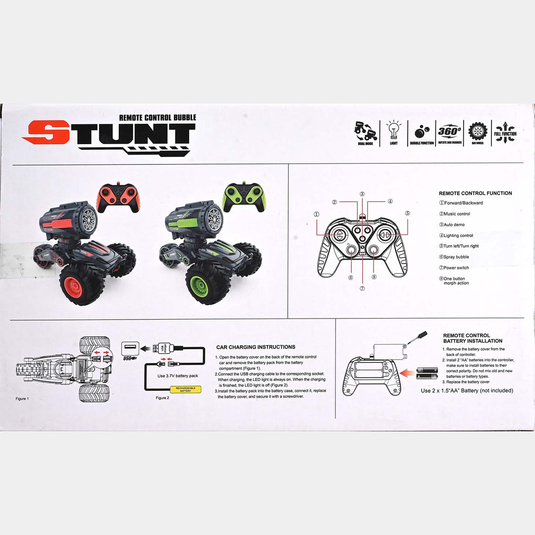 Remote-Controlled Stunt Car With Bubble Function With Light & Music