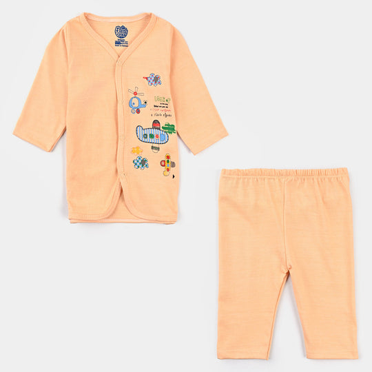 Infant Unisex Night Suit-M Chest Orange|12-18M