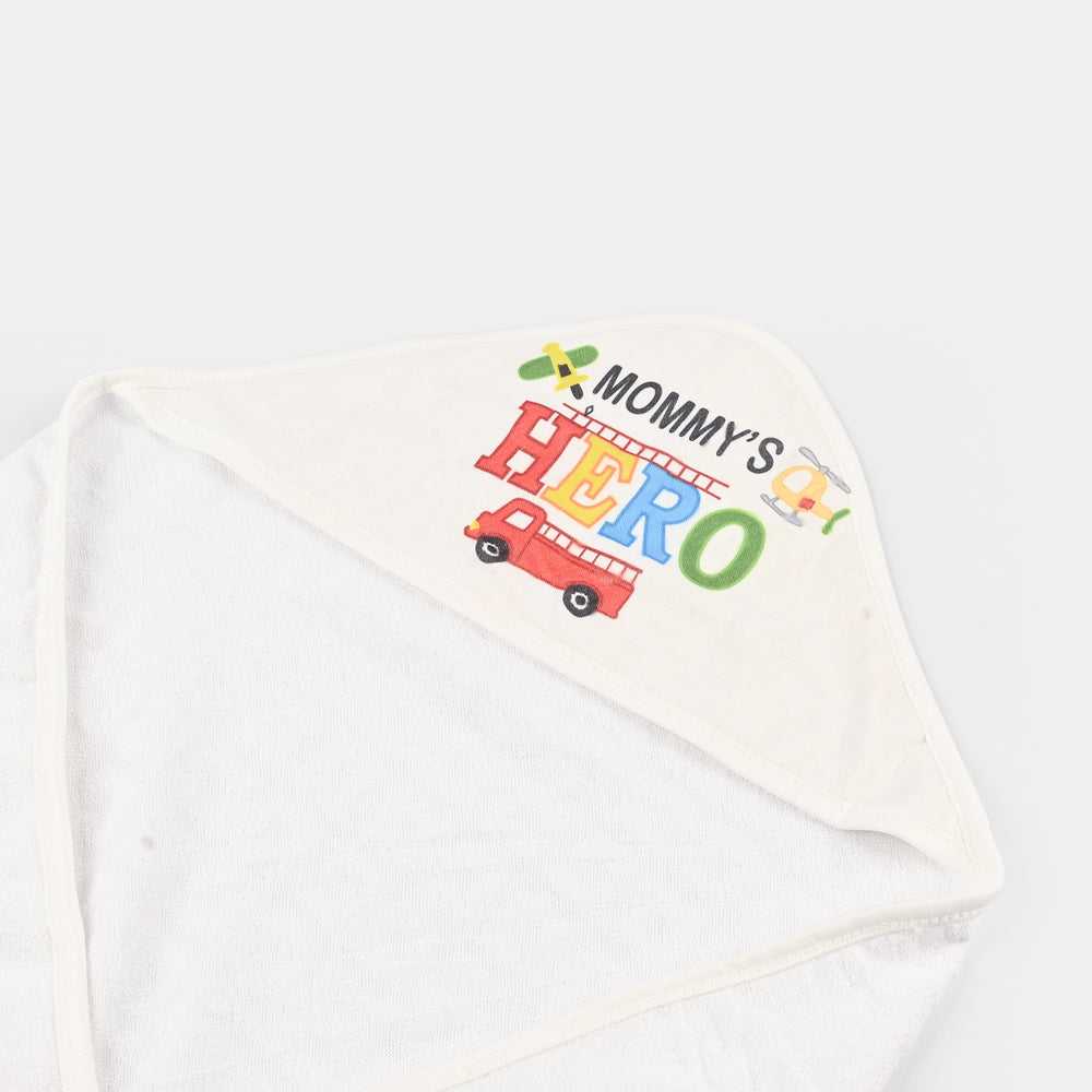 Bath Towel White Print Momys Hero