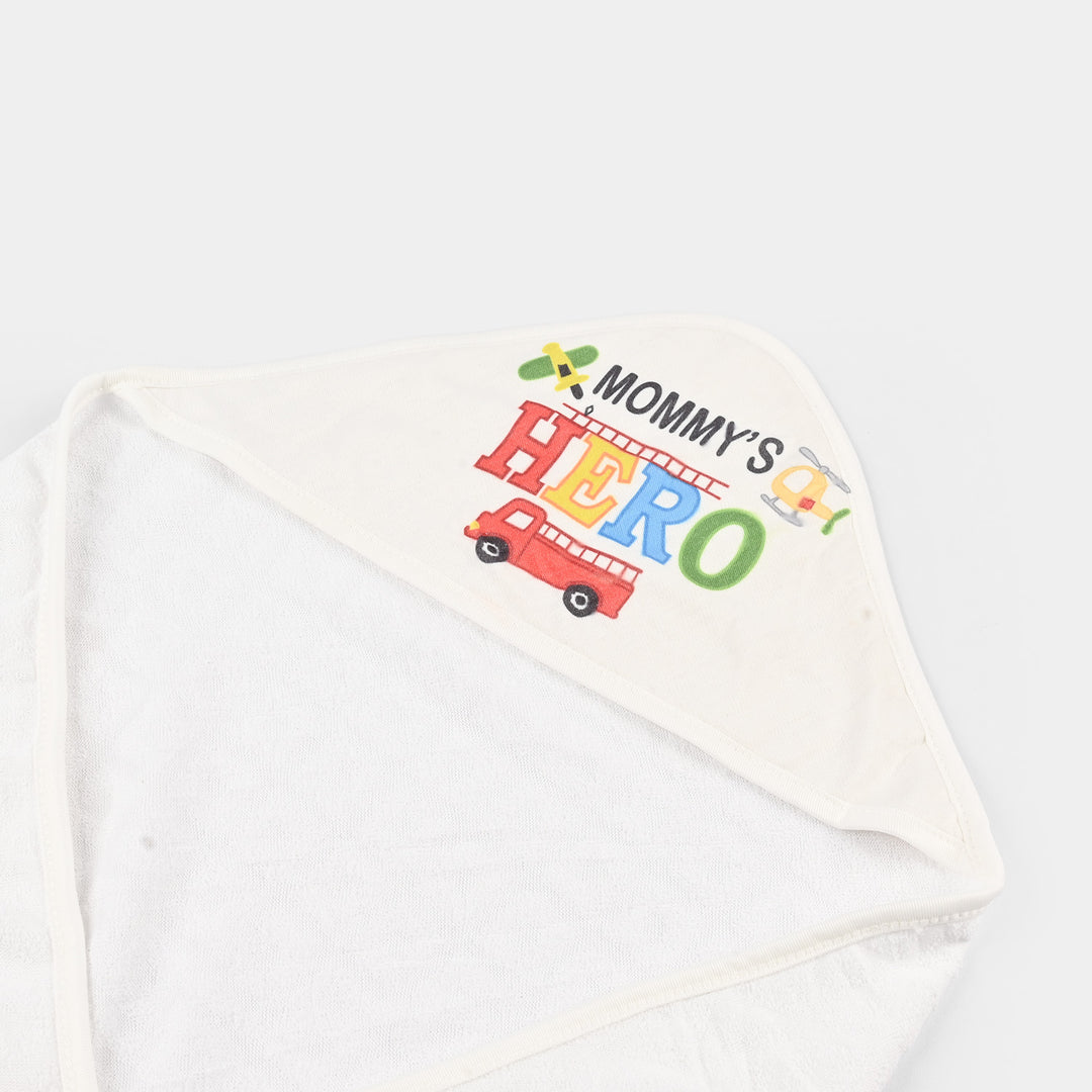 Bath Towel White Print Momys Hero