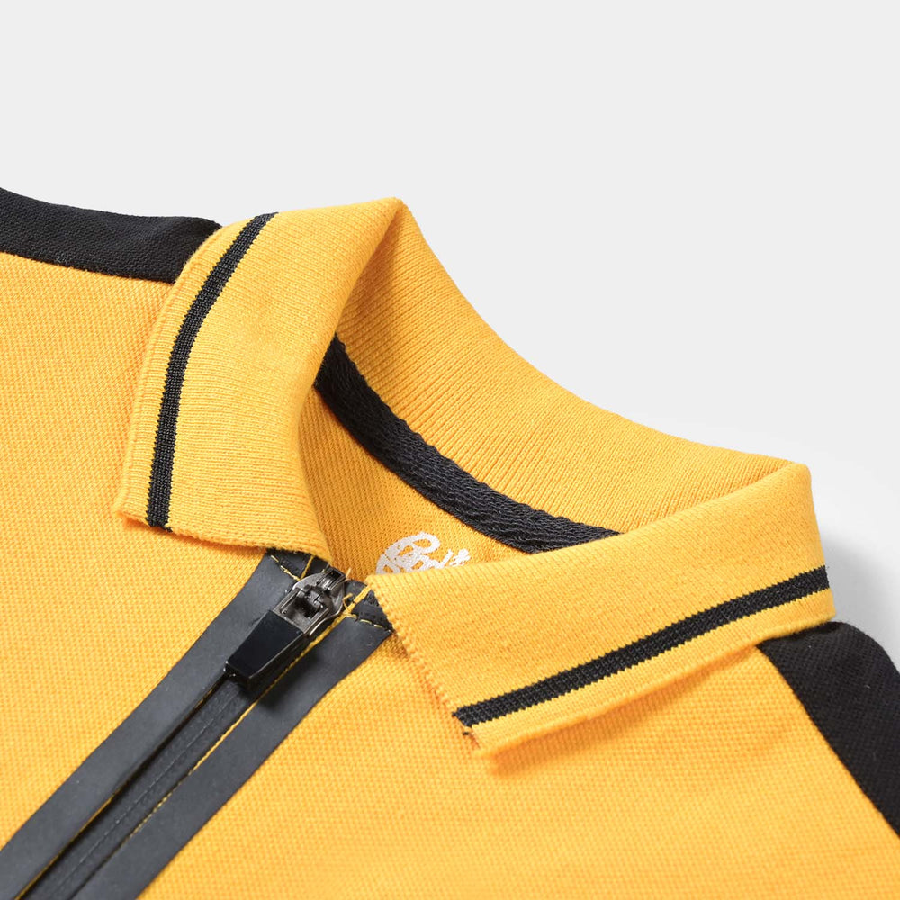 Boys Cotton PK Polo Gamer-Citrus