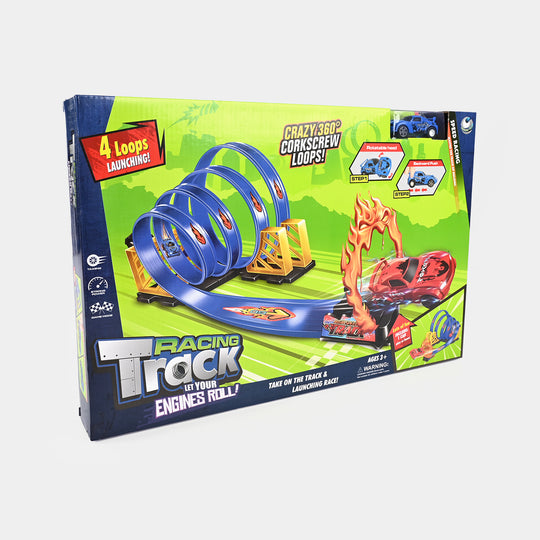 Racing Track Set – 360° Corkscrew Loop Action
