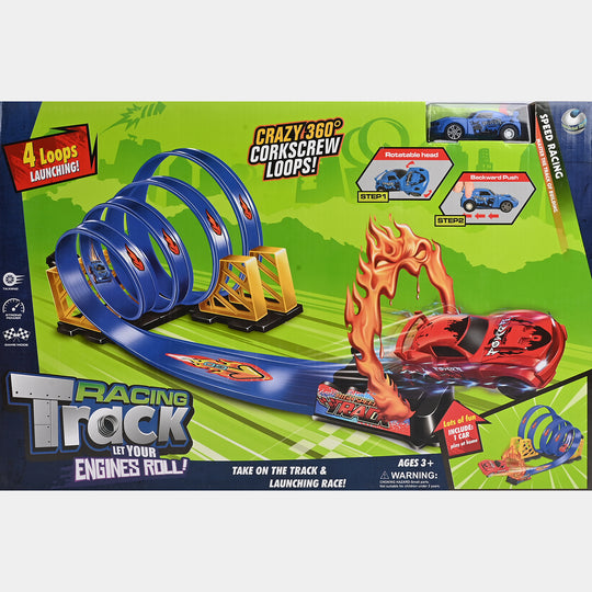 Racing Track Set – 360° Corkscrew Loop Action