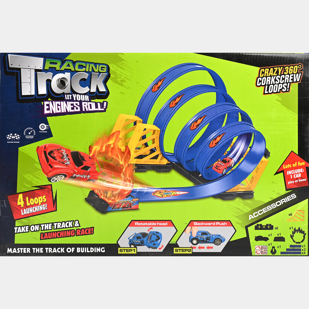 Racing Track Set – 360° Corkscrew Loop Action