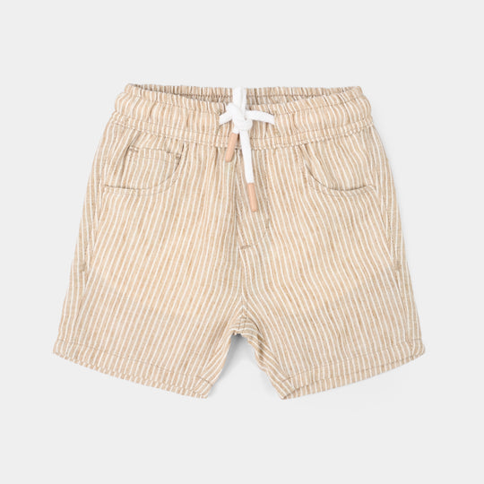 Infant Boys Cotton Shorts (Let’s Go Suffering) - Beige