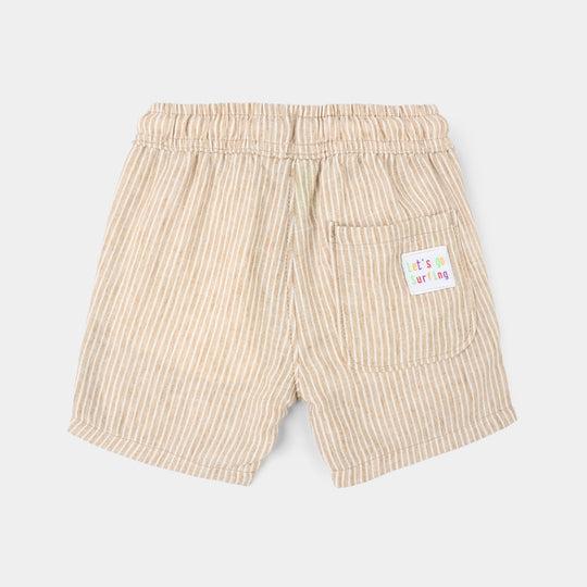 Infant Boys Cotton Shorts (Let’s Go Suffering) - Beige
