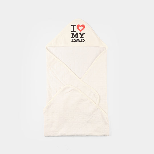 Bath Towel White Print I Love My Dad
