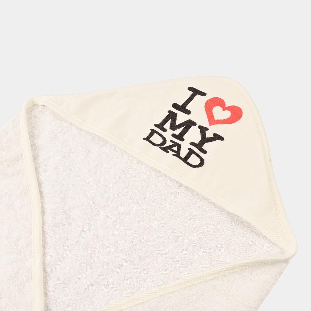 Bath Towel White Print I Love My Dad