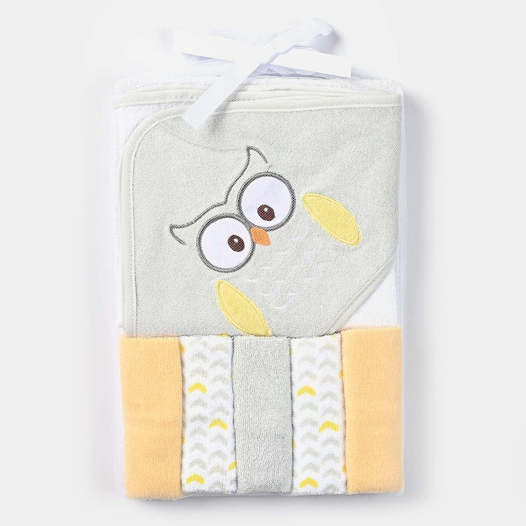 Baby Hooded Bath Towel + 5 PCs Face Towel
