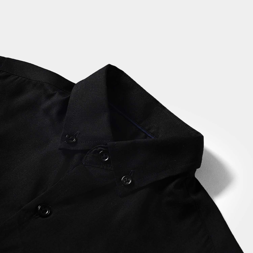 Boys Cotton Poplin Formal Shirt-BLACK