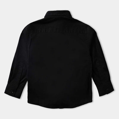 Boys Cotton Poplin Formal Shirt-BLACK