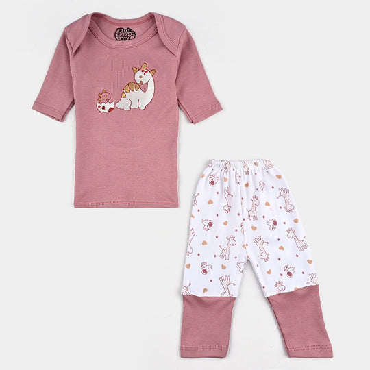 8PCs Infant Baby Gift Set Skin Dinosaur- Pink