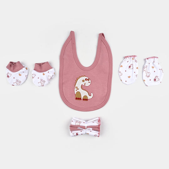 8PCs Infant Baby Gift Set Skin Dinosaur- Pink