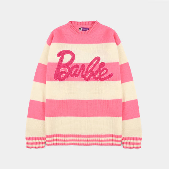 Girls Acrylic Sweater - Pink