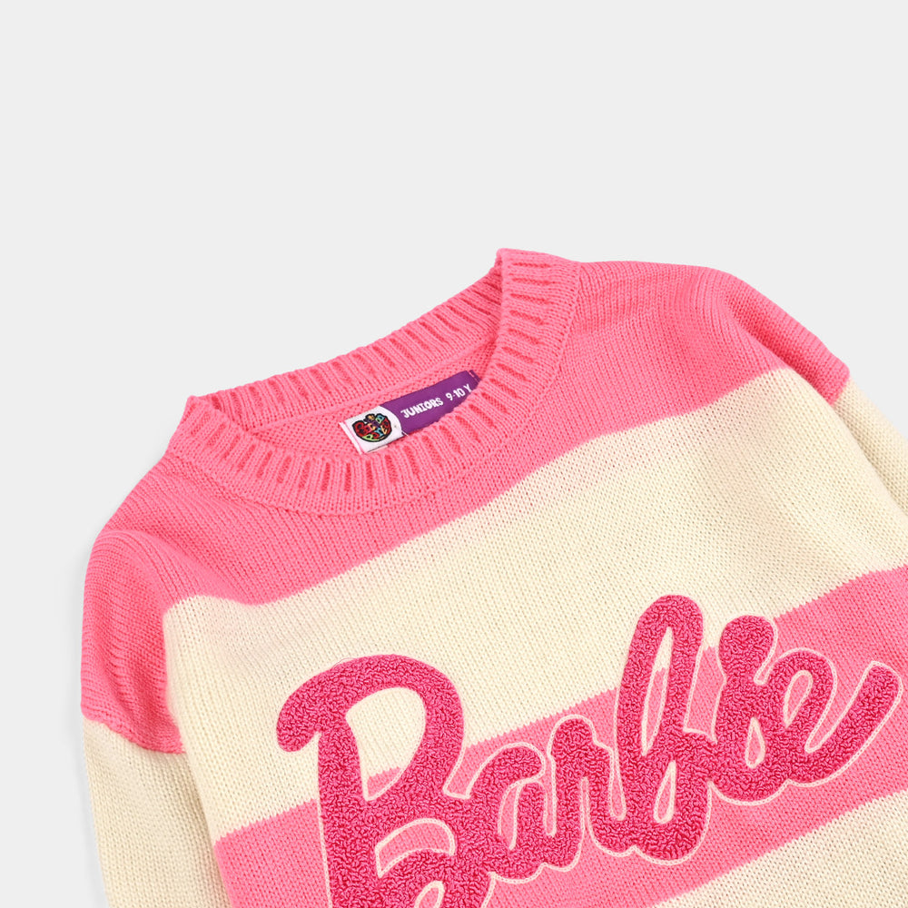 Girls Acrylic Sweater - Pink