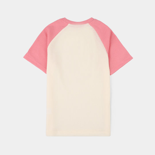 Girls Thermal T-Shirt (Sweet Cherry) - White