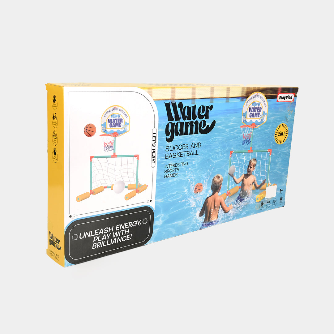 2-in-1 Floating Water Game (Soccer Goal & Basketball Hoop)