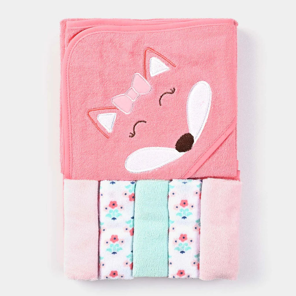 Baby Hooded Towel & 5 Washcloths