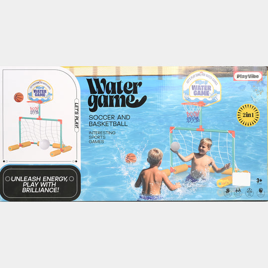2-in-1 Floating Water Game (Soccer Goal & Basketball Hoop)