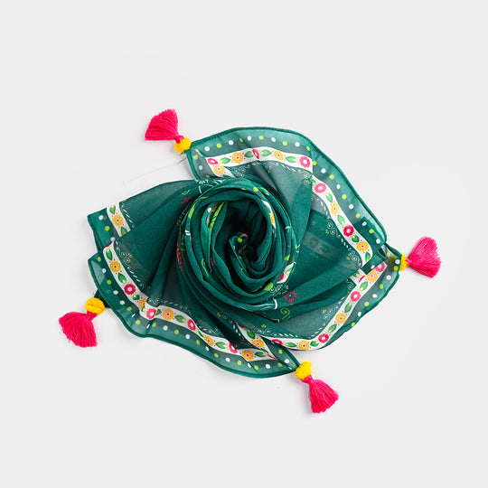 Girls Chiffon Dupatta Hamara Pakistan-GREEN