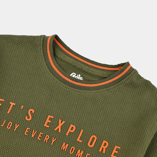 Boys Pique T-Shirt H/S Let's Explore-Cypress