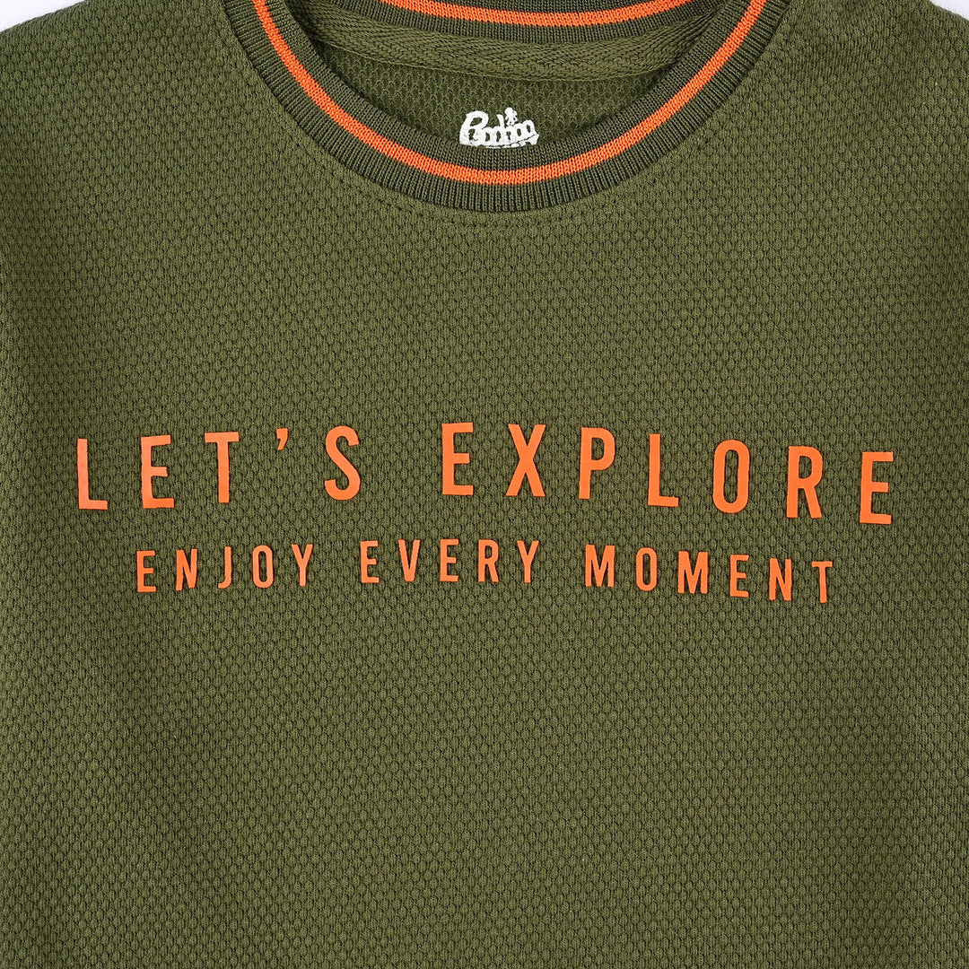 Boys Pique T-Shirt H/S Let's Explore-Cypress