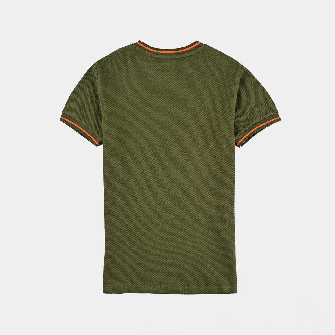 Boys Pique T-Shirt H/S Let's Explore-Cypress