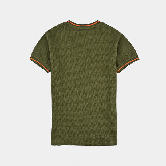 Boys Pique T-Shirt H/S Let's Explore-Cypress