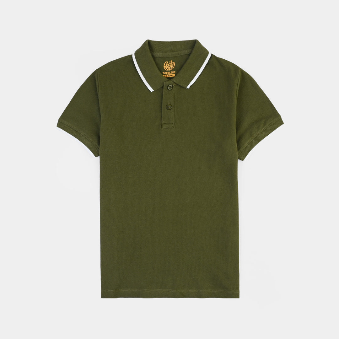 Boys Cotton PK Polo Basic -Rifle Green