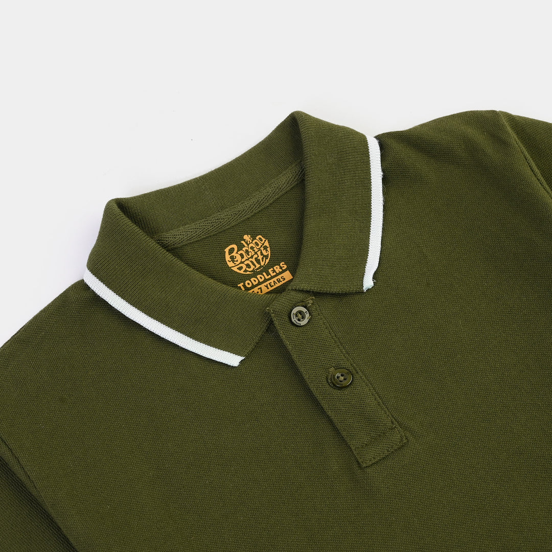 Boys Cotton PK Polo Basic -Rifle Green