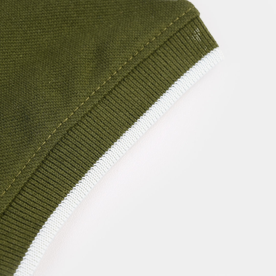 Boys Cotton PK Polo Basic -Rifle Green