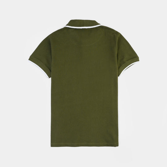 Boys Cotton PK Polo Basic -Rifle Green